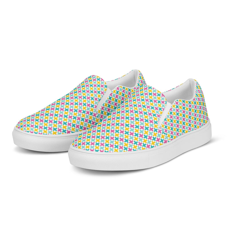 Green Pinstripe Slip-On #69 - Back View | HA!LO Canvas Sneakers