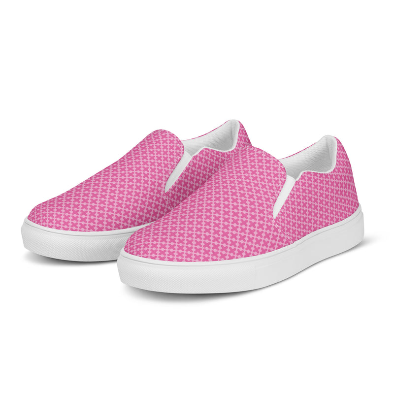 Pink Mini Dot Slip-On #70 - Back View | HA!LO Canvas Sneakers