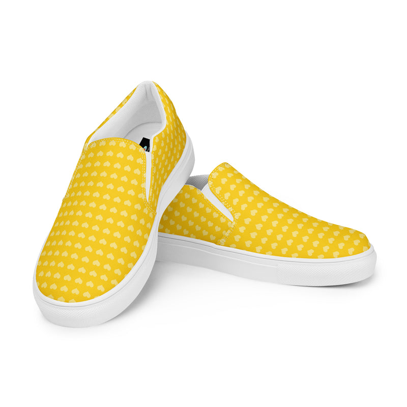Yellow Polka Dot Slip-On #72 - Top Down View | HA!LO Canvas Sneakers
