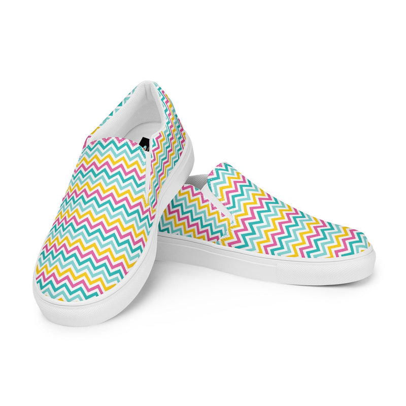 Rainbow Leopard Spot Slip-On #75 - Top Down View | HA!LO Canvas Sneakers