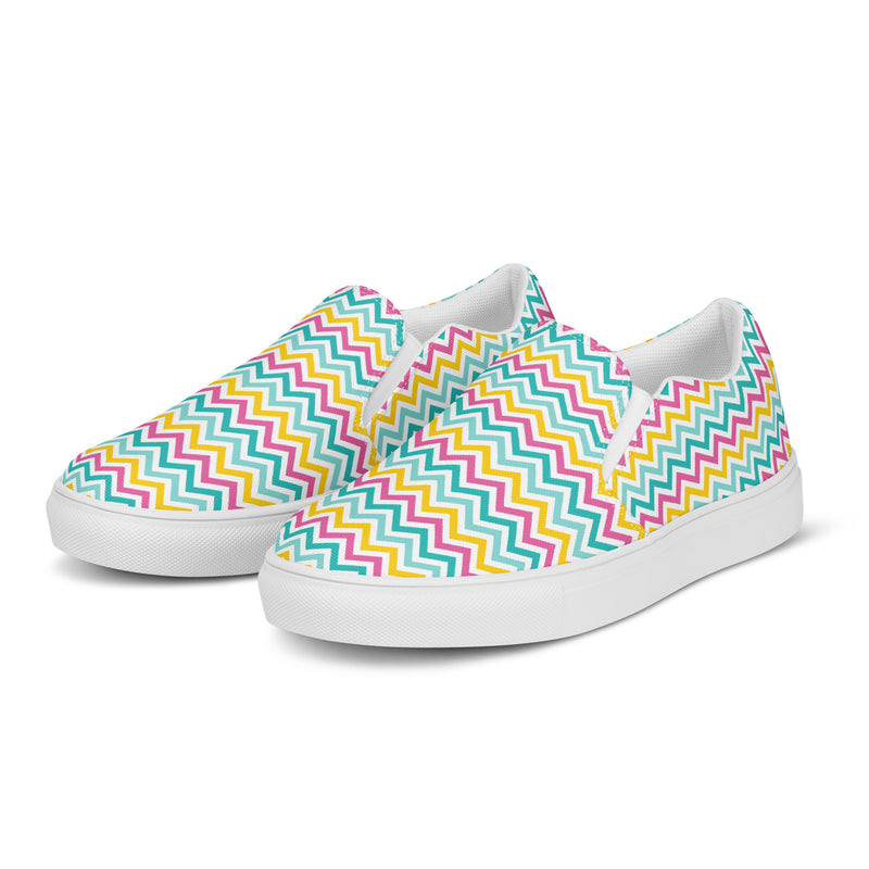Rainbow Leopard Spot Slip-On #75 - Back View | HA!LO Canvas Sneakers