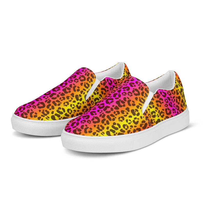 Neon Leopard Slip-On #78 - Back View | HA!LO Canvas Sneakers