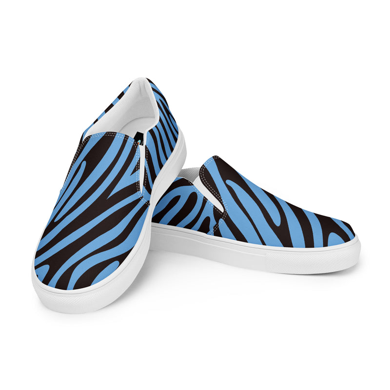 Purple Zebra Slip-On #81 - Top Down View | HA!LO Canvas Sneakers