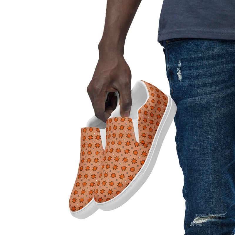 Orange Polka Dot Slip-On #106 - Opposite Side | HA!LO Canvas Sneakers