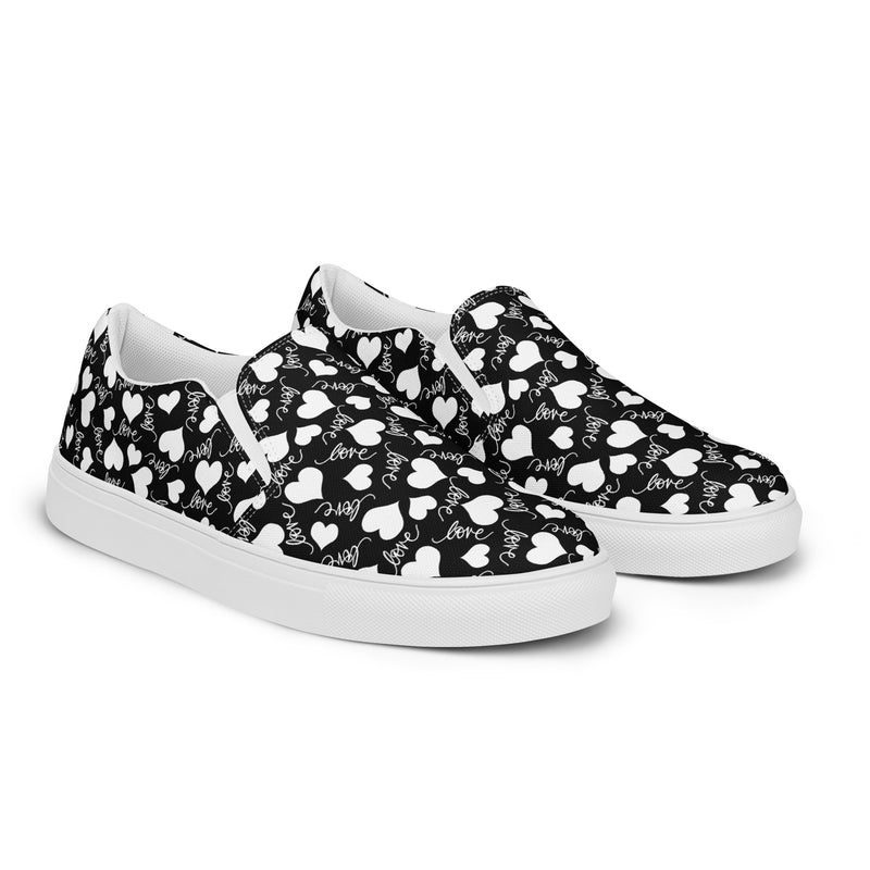 Black Heart Slip-On #63 - Canvas High Top Sneakers | HA!LO