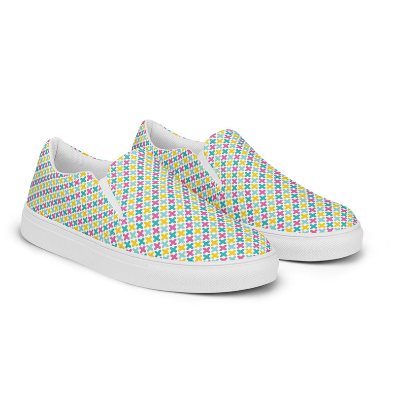 Green Pinstripe Slip-On #69 - Canvas High Top Sneakers | HA!LO