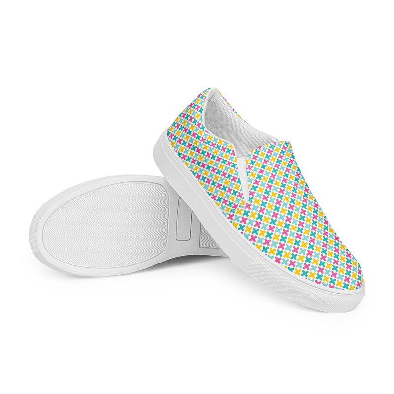 Green Pinstripe Slip-On #69 - Front View | HA!LO Canvas Sneakers