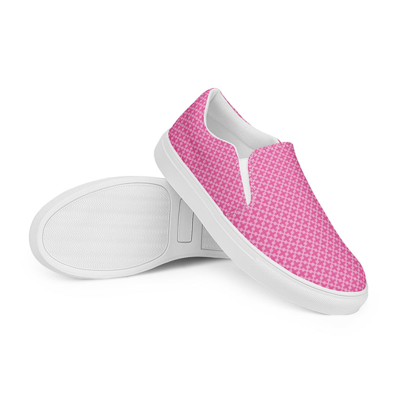 Pink Mini Dot Slip-On #70 - Front View | HA!LO Canvas Sneakers