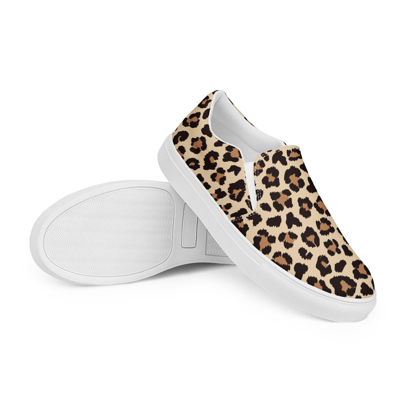 Leopard Classic Slip-On #79 - Front View | HA!LO Canvas Sneakers