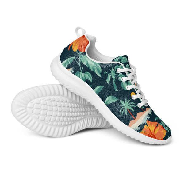 HA!LO Tropical Palm Dark — Women's Canvas Athletic Sneaker