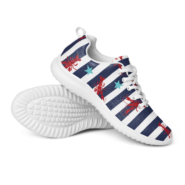 HA!LO Navy Anchor Stripe — Women's Canvas Athletic Sneaker