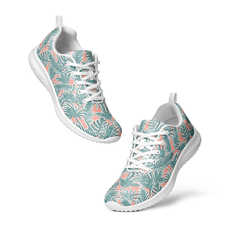 Pink Flamingo Tropical Athletic #4 - Top Down View | HA!LO Canvas Sneakers