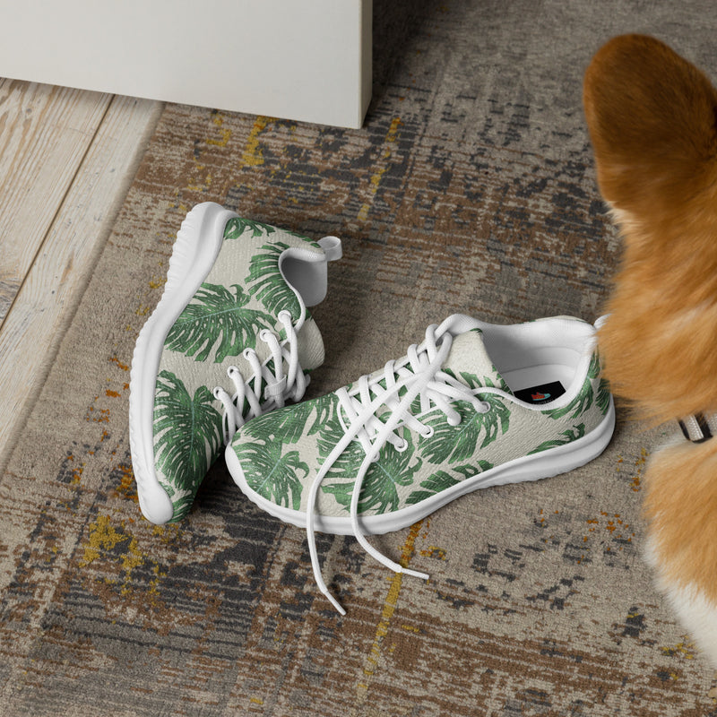 Monstera Leaf Athletic #19 - Opposite Side | HA!LO Canvas Sneakers