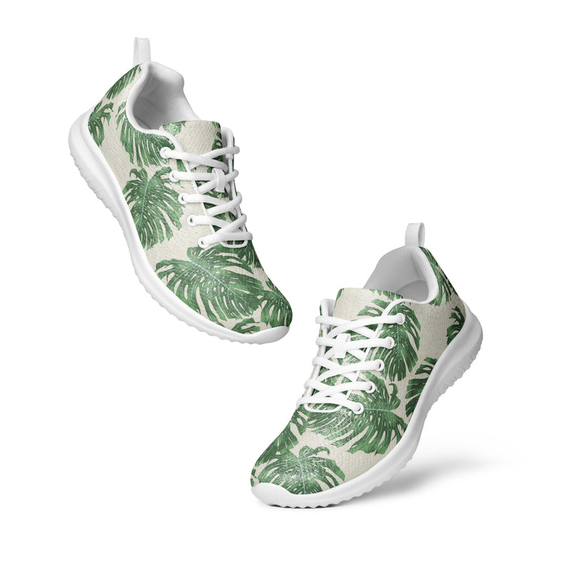 Monstera Leaf Athletic #19 - Top Down View | HA!LO Canvas Sneakers