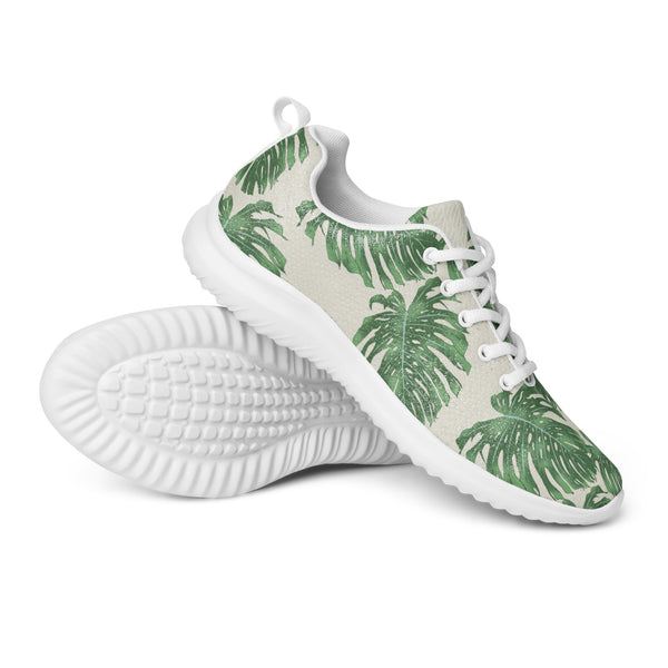 HA!LO Monstera Leaf — Women's Canvas Athletic Sneaker