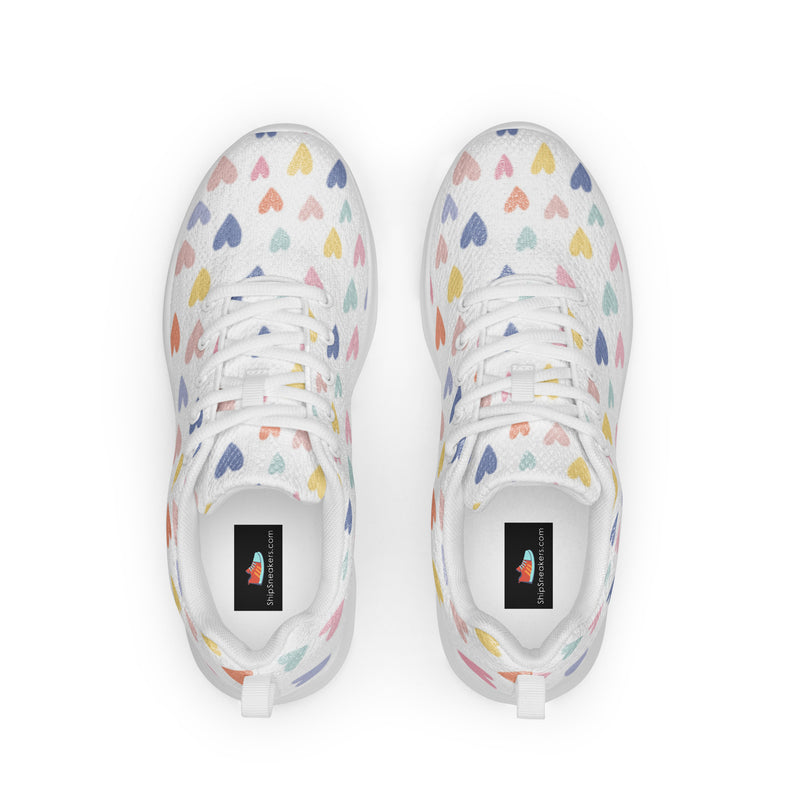 Colorful Heart Athletic #21 - Back View | HA!LO Canvas Sneakers