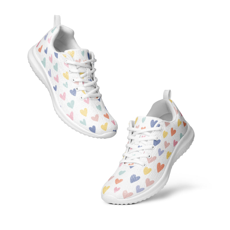 Colorful Heart Athletic #21 - Top Down View | HA!LO Canvas Sneakers