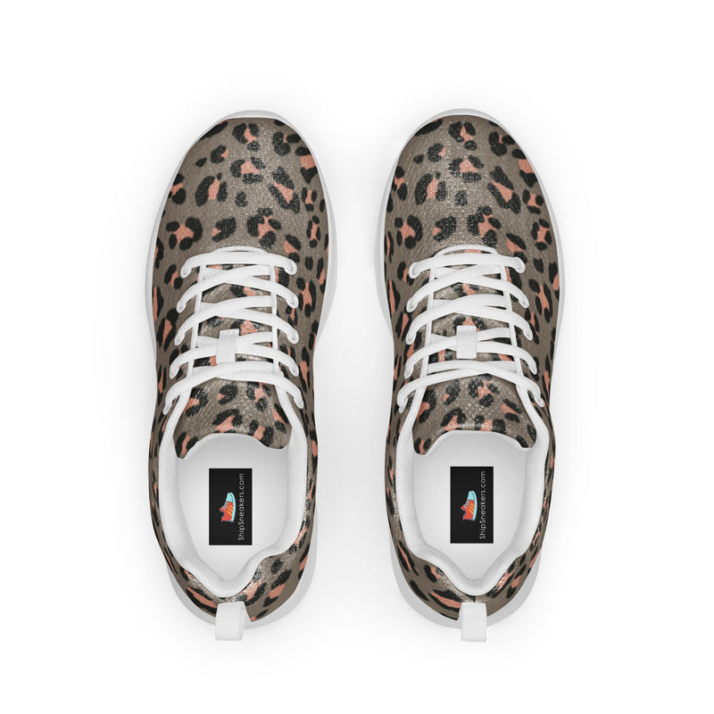 Leopard Brown Athletic #25 - Back View | HA!LO Canvas Sneakers