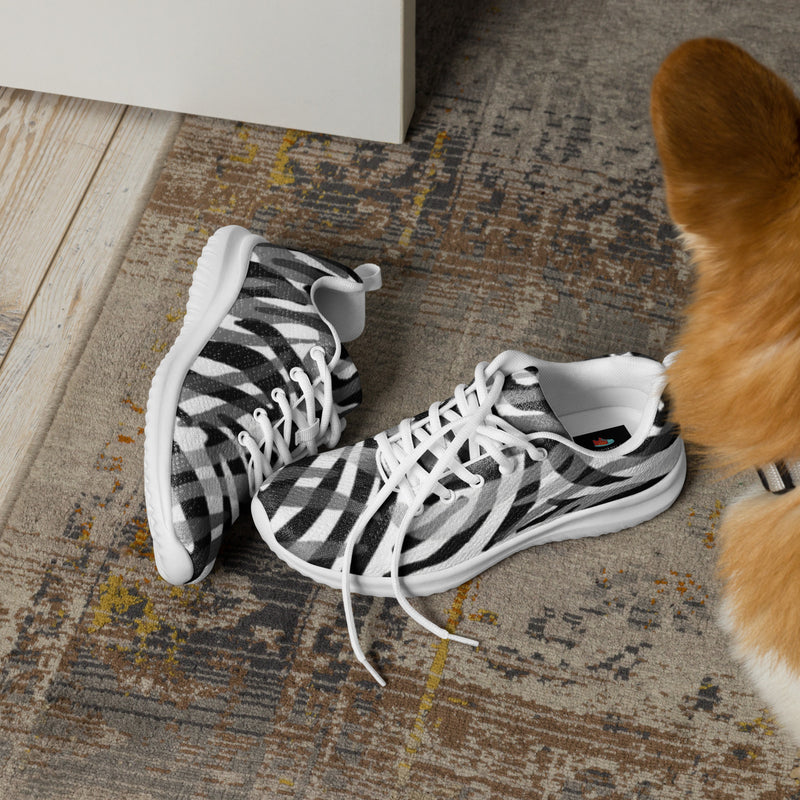 Zebra Stripe Athletic #32 - Opposite Side | HA!LO Canvas Sneakers