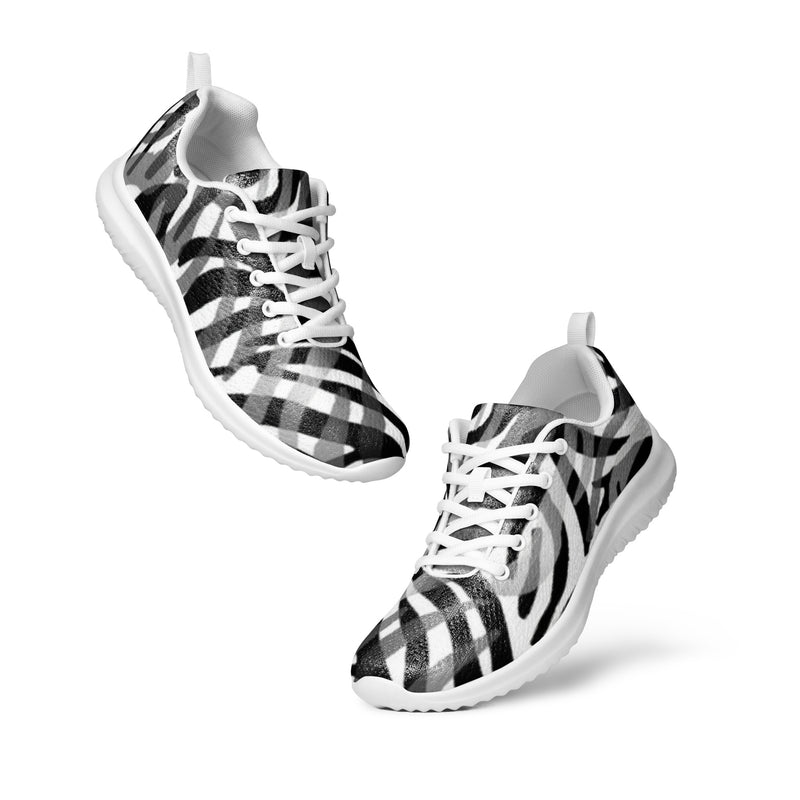 Zebra Stripe Athletic #32 - Top Down View | HA!LO Canvas Sneakers