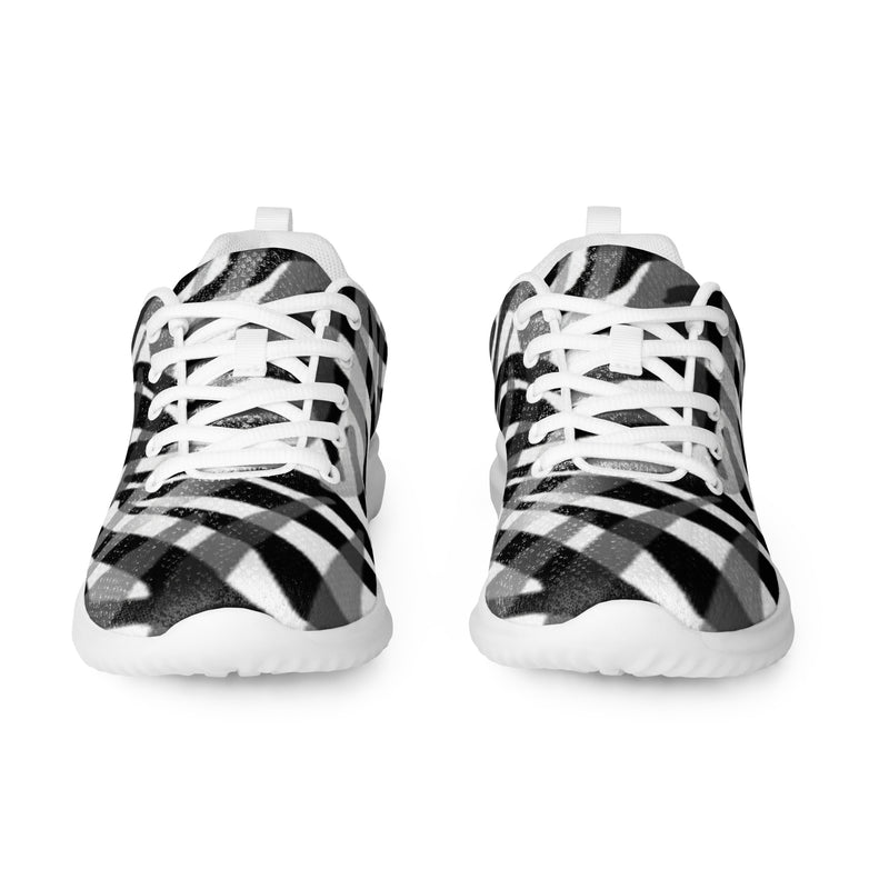 Zebra Stripe Athletic #32 - Front View | HA!LO Canvas Sneakers