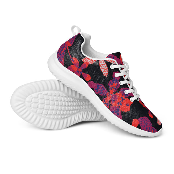 HA!LO Red Tropical Floral — Women's Canvas Athletic Sneaker