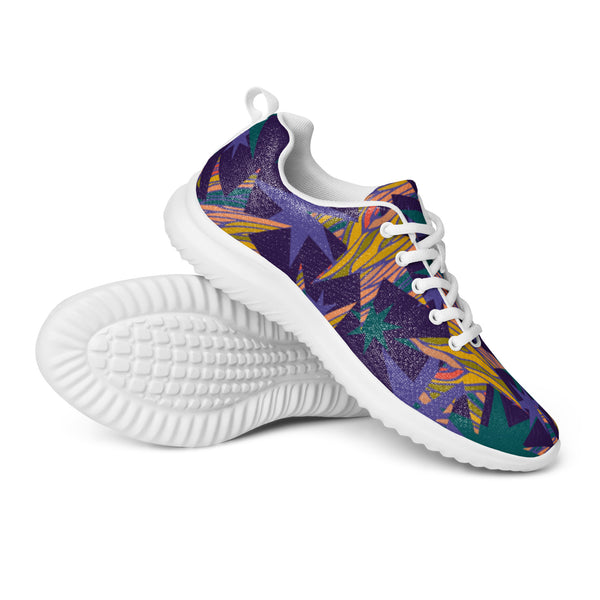 HA!LO Purple Star Burst — Women's Canvas Athletic Sneaker