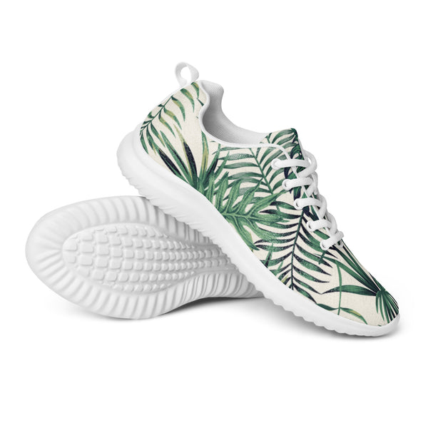 HA!LO Green Palm Leaf — Women's Canvas Athletic Sneaker