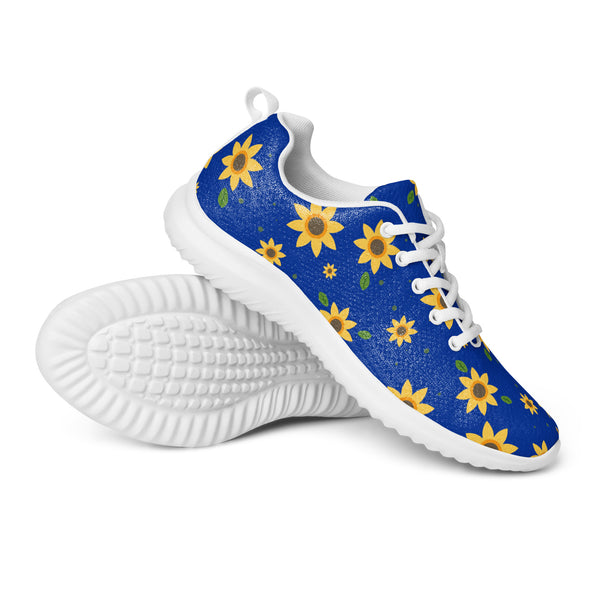 HA!LO Blue Sunflower — Women's Canvas Athletic Sneaker