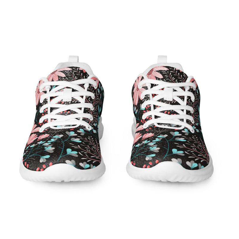 Dark Floral Garden Athletic #30 - Front View | HA!LO Canvas Sneakers