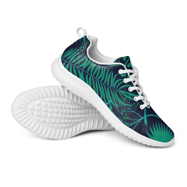 HA!LO Teal Palm Wave — Women's Canvas Athletic Sneaker