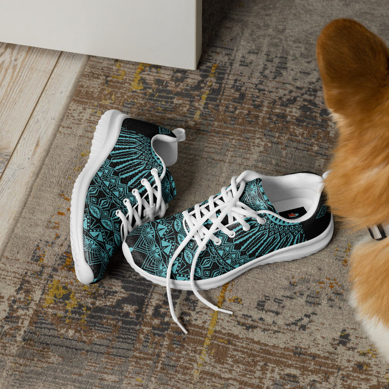 Teal Mandala Athletic #41 - Opposite Side | HA!LO Canvas Sneakers