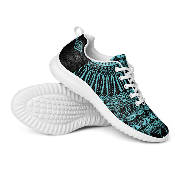 HA!LO Teal Mandala — Women's Canvas Athletic Sneaker