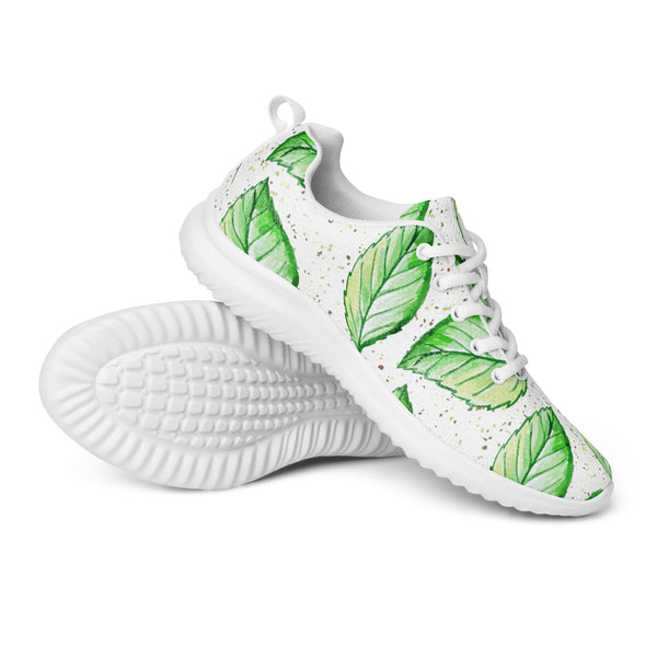 HA!LO Green Leaf Scatter — Women's Canvas Athletic Sneaker