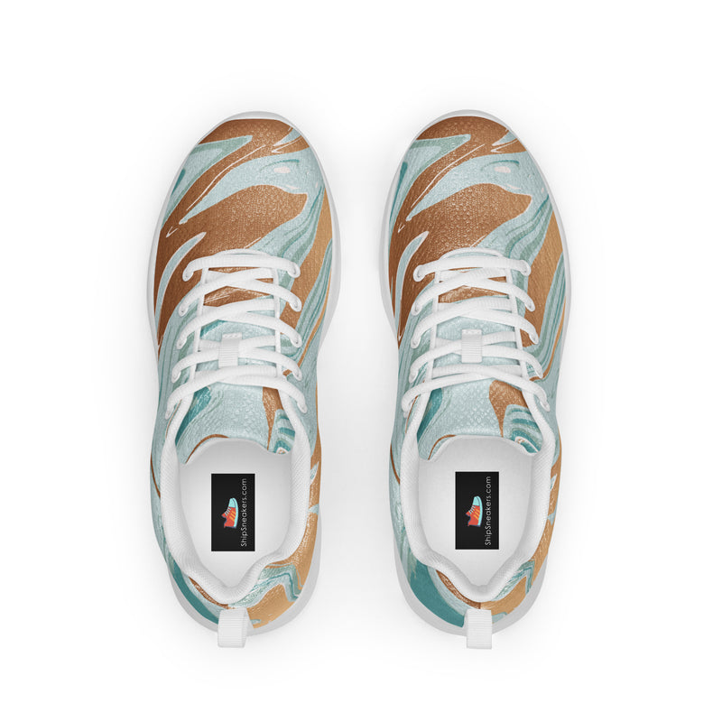 Pastel Watercolor Swirl Athletic #29 - Back View | HA!LO Canvas Sneakers