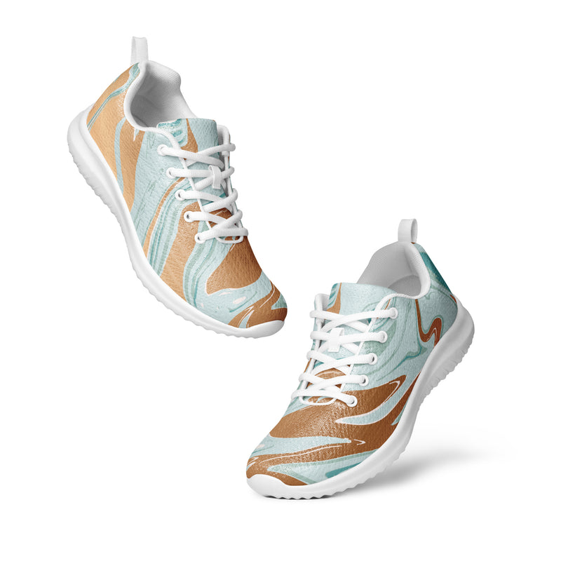 Pastel Watercolor Swirl Athletic #29 - Top Down View | HA!LO Canvas Sneakers