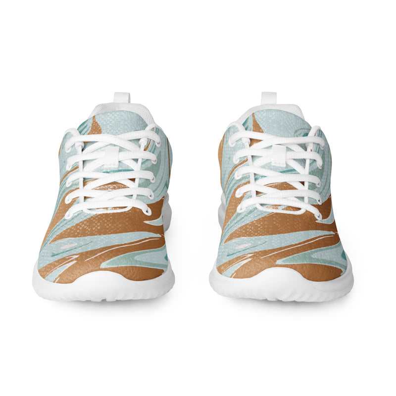 Pastel Watercolor Swirl Athletic #29 - Front View | HA!LO Canvas Sneakers
