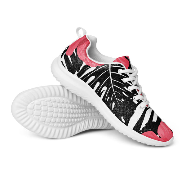 HA!LO Red Tropical Leaf — Women's Canvas Athletic Sneaker