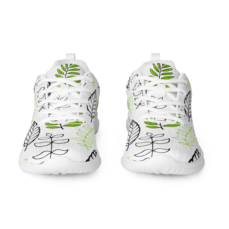 Green Botanical Leaf Athletic #36 - Front View | HA!LO Canvas Sneakers