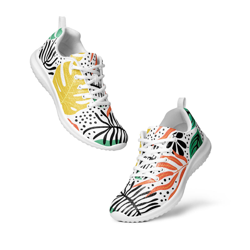 Yellow Palm Leaf Athletic #37 - Top Down View | HA!LO Canvas Sneakers