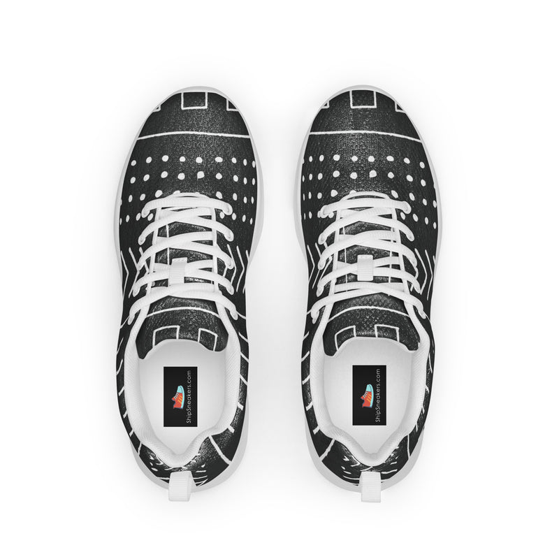 Black Tribal Arrow Athletic #38 - Back View | HA!LO Canvas Sneakers