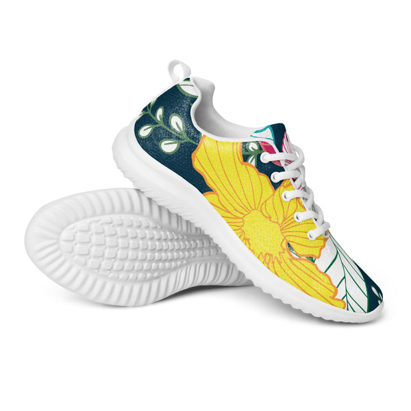 HA!LO Yellow Sunflower — Women's Canvas Athletic Sneaker