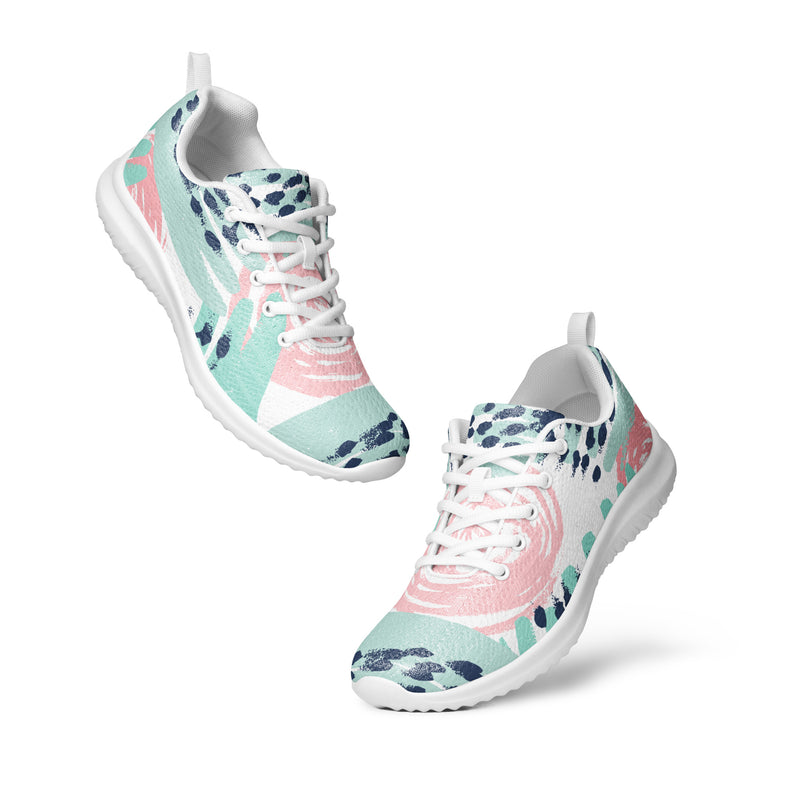 Mint Abstract Brush Athletic #43 - Top Down View | HA!LO Canvas Sneakers