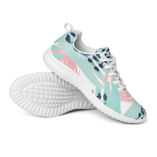 HA!LO Mint Abstract Brush — Women's Canvas Athletic Sneaker