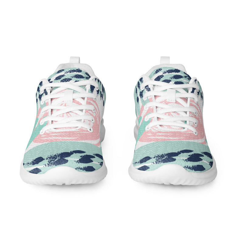 Mint Abstract Brush Athletic #43 - Front View | HA!LO Canvas Sneakers