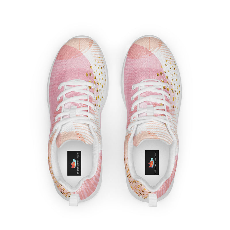 Pink Dot Confetti Athletic #44 - Back View | HA!LO Canvas Sneakers