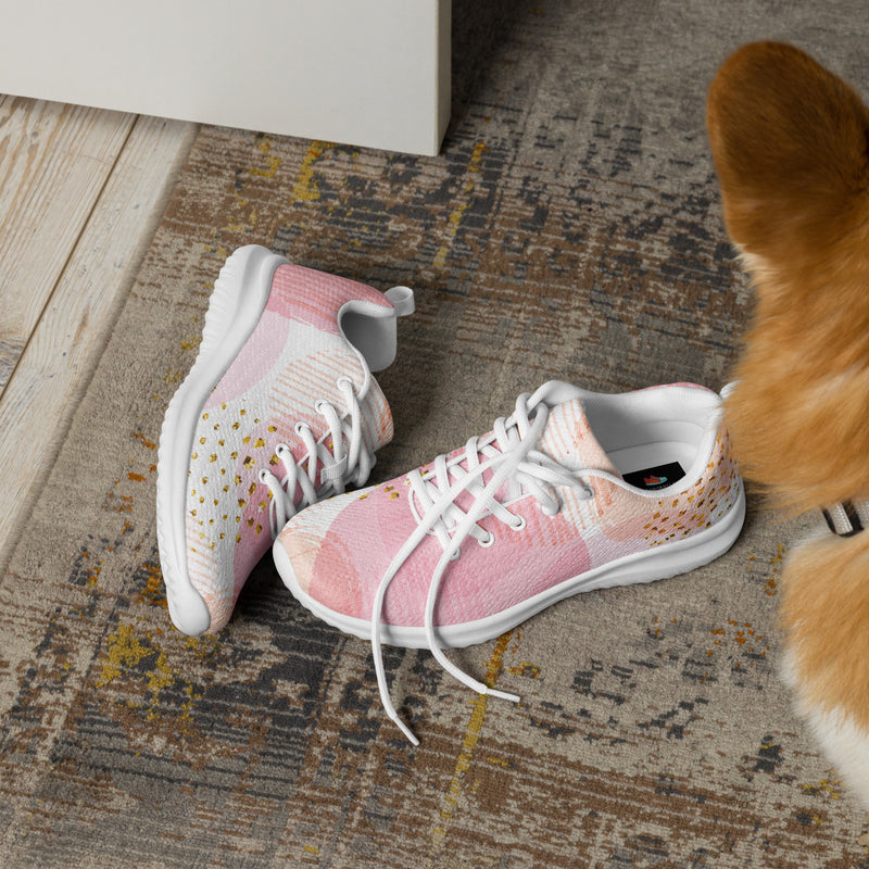 Pink Dot Confetti Athletic #44 - Opposite Side | HA!LO Canvas Sneakers