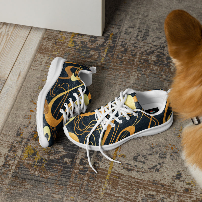 Gold Baroque Scroll Athletic #45 - Opposite Side | HA!LO Canvas Sneakers
