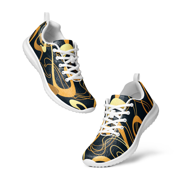 Gold Baroque Scroll Athletic #45 - Top Down View | HA!LO Canvas Sneakers