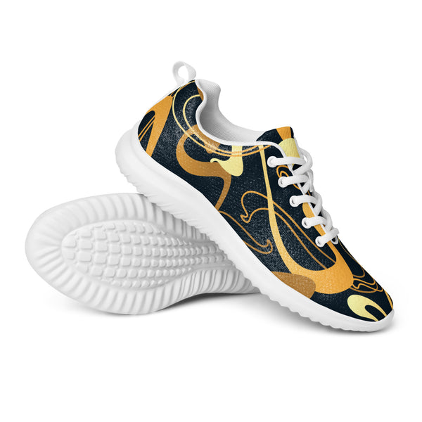 HA!LO Gold Baroque Scroll — Women's Canvas Athletic Sneaker